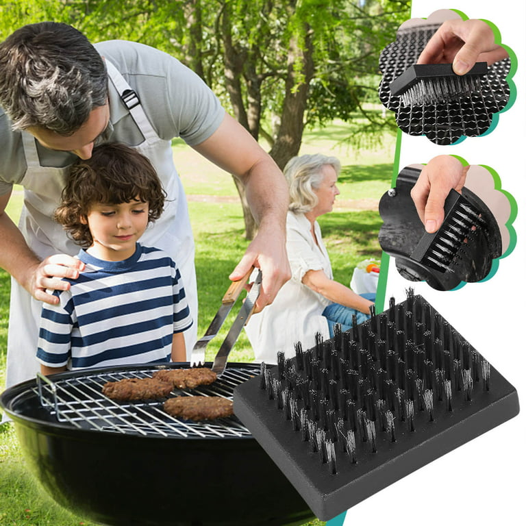  BBQ Grill Brush Bristle Free for Outdoor Grill, BBQ Accessories  with 2 Sponge Replaceable Grill Brush Head, Steam Grate Cleaner,BBQ  Cleaning Brush,Grill Brush Set, Bristle Free Grill Brush and Scraper 