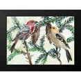 thumbnail image 2 of Stellar Design Studio 24x18 Black Modern Framed Museum Art Print Titled - Bird and Branch Duet, 2 of 5