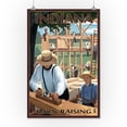 thumbnail image 1 of Indiana - Amish Barn Raising Scene - Lantern Press Poster (16x24 Giclee Gallery Print, Wall Decor Travel Poster), 1 of 1