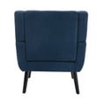 thumbnail image 4 of Modern Accent Chair, Upholstered Button Tufted Armchair, Linen Fabric Sofa Chairs, Ergonomics Accent Chair, Living Room Chair, Bedroom Chair, Home Chair with Black Legs for Bedroom, Blue, 4 of 7