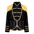 thumbnail image 7 of Aislor Girls Royal Guard Drummer Marching Band Long Sleeve Fringe Tassel Epaulets Outwear Jacket Coat Black 16, 7 of 7