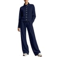 thumbnail image 2 of 2 Piece Women Tracksuit Set, Button Down Jackets, Wide Leg Sweatpants, Teen Fall Trendy Casual Workout Outfits S-XXL, 2 of 6