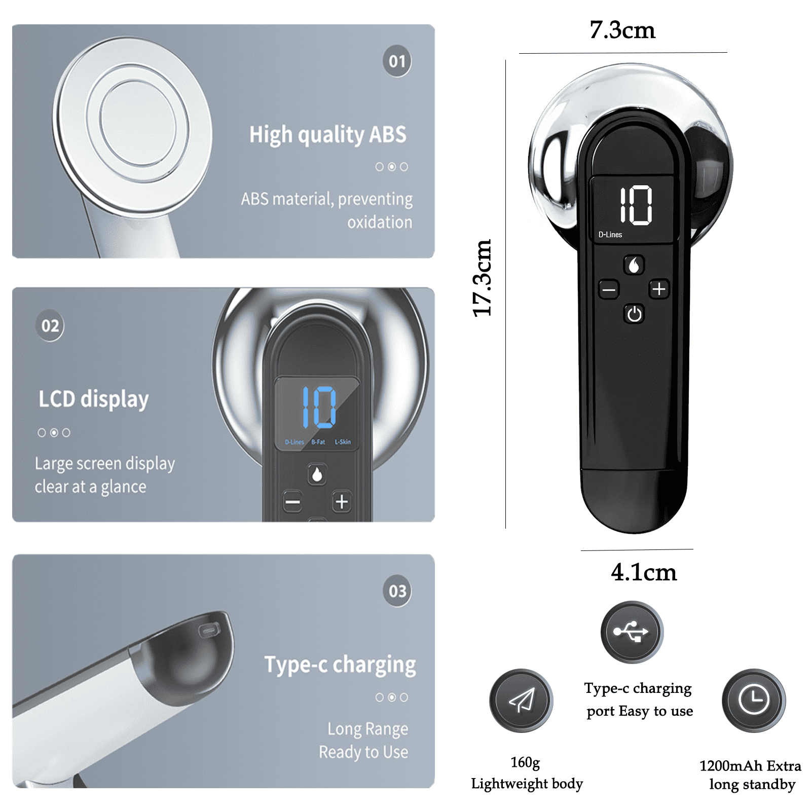 Docreld Body Sculpting Machine - Professional Handheld Cordless Cellulite Massager - Suitable for Belly, Neck, Legs, Hip, Arms