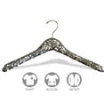 thumbnail image 2 of International Hanger Curved Silver Sequined Solid Wood Top Hanger, 360-Degree Swivel Hook, Decorative Sequin Covered Wooden Hanger for Shirts, Jackets, Dresses, Bridal - 6 Pack, 2 of 3