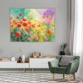 thumbnail image 6 of Watercolor Poppy Meadow Tapestry, Vibrant Floral Wall Hanging for Bedroom, Living Room, 60x50in, 6 of 7