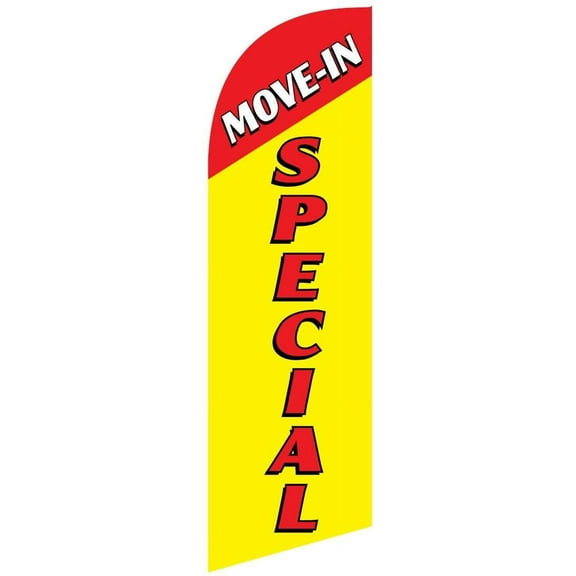 Real Estate MOVE-IN MOVE IN SPECIAL Feather Banner Flag Managers Special - INCLUDES CARRY BAG, 8ft POLE KIT, and HARDWARE - LIMITED TIME OFFER