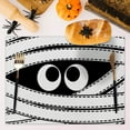 thumbnail image 2 of DefiDgd 12x18Inch Halloween Dining Table Placemats,Washable Non-Slip Linen Bandage Ghost Table Mats Heat-Resistant Dinner Place Mats,for Holiday Party Kitchen Dinnerware Dining Decor(B), 2 of 6