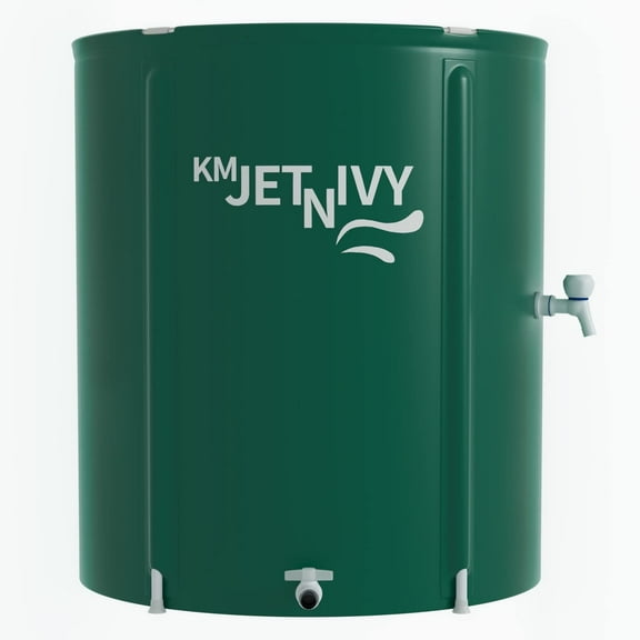 KMJETNIVY Rain Barrel Upgrade Anti-Collapse Collapsible Rainwater Collection System,Portable Water Storage Tank,Garden Water Catcher(Green,50G)