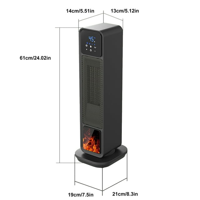 Standing Heating Fan with Remote: Small Oscillating Sun Flame for Home Comfort