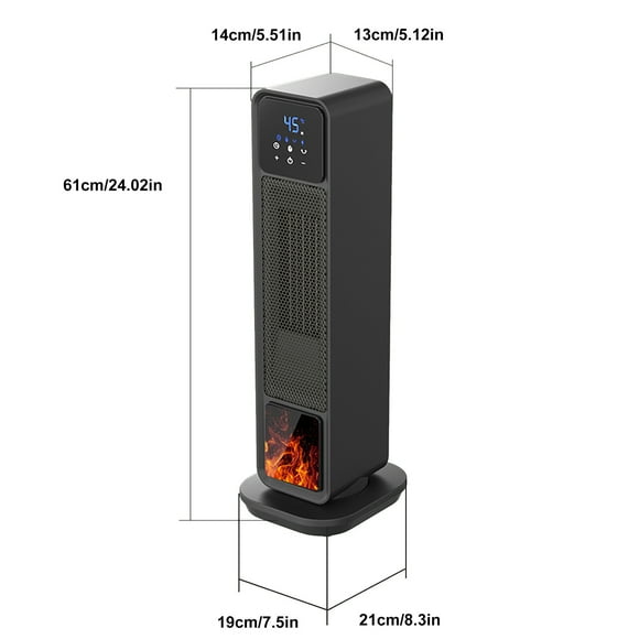Standing Heating Fan with Remote: Small Oscillating Sun Flame for Home Comfort
