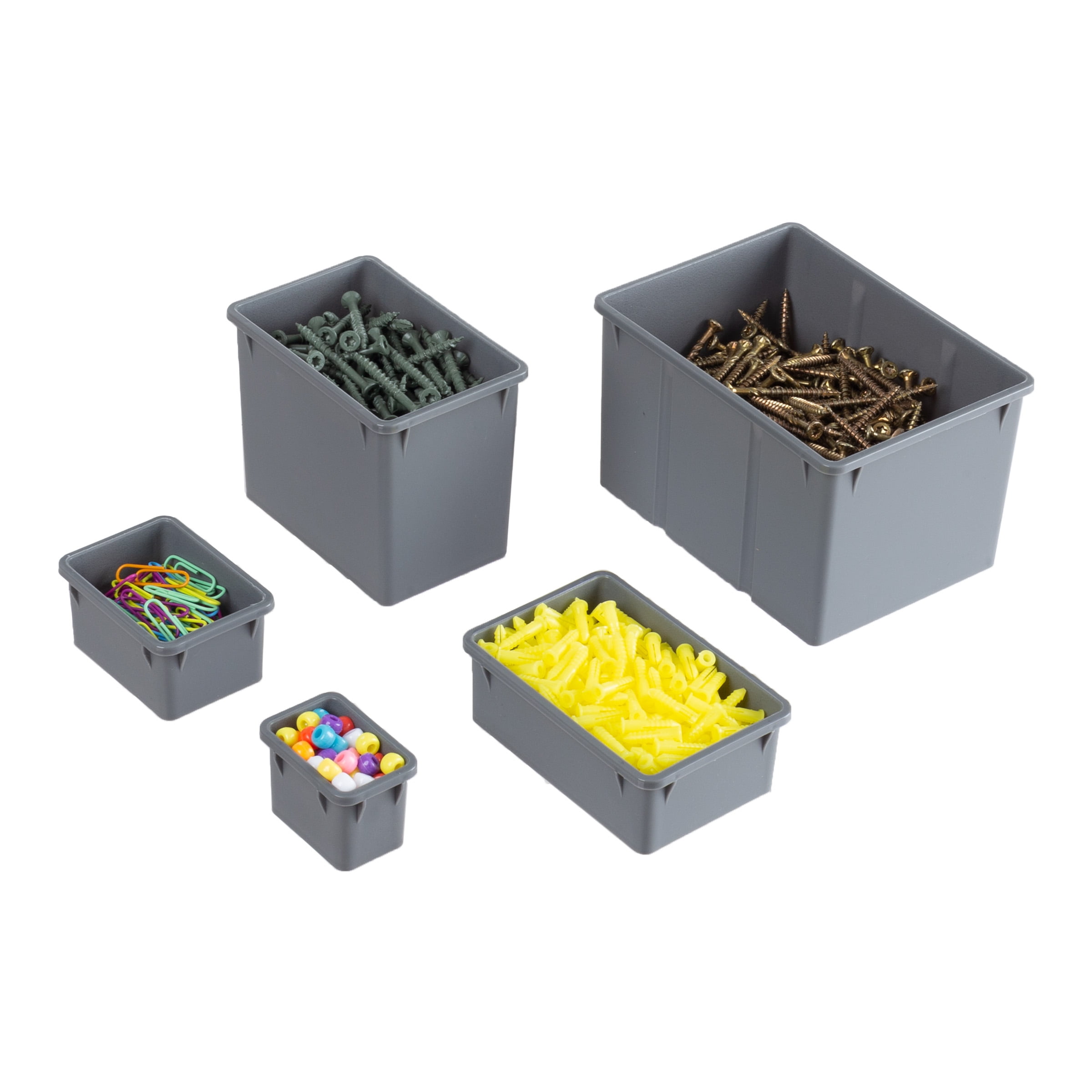 Tool Box Organizer - 3-in-1 Portable Parts Organizer with 52 Customizable Compartments to Store Hardware, Craft Supplies, or Beads by Stalwart (Gray)