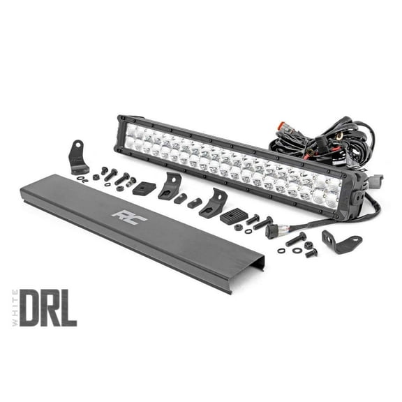 Rough Country 20" Chrome Series Dual Row LED Light Bar | White DRL - 70920D
