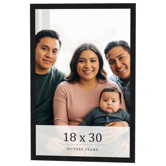 18x30 Frame Black Real Wood Picture Frame Width 0.75 inches | Interior Frame Depth 0.5 inches |
