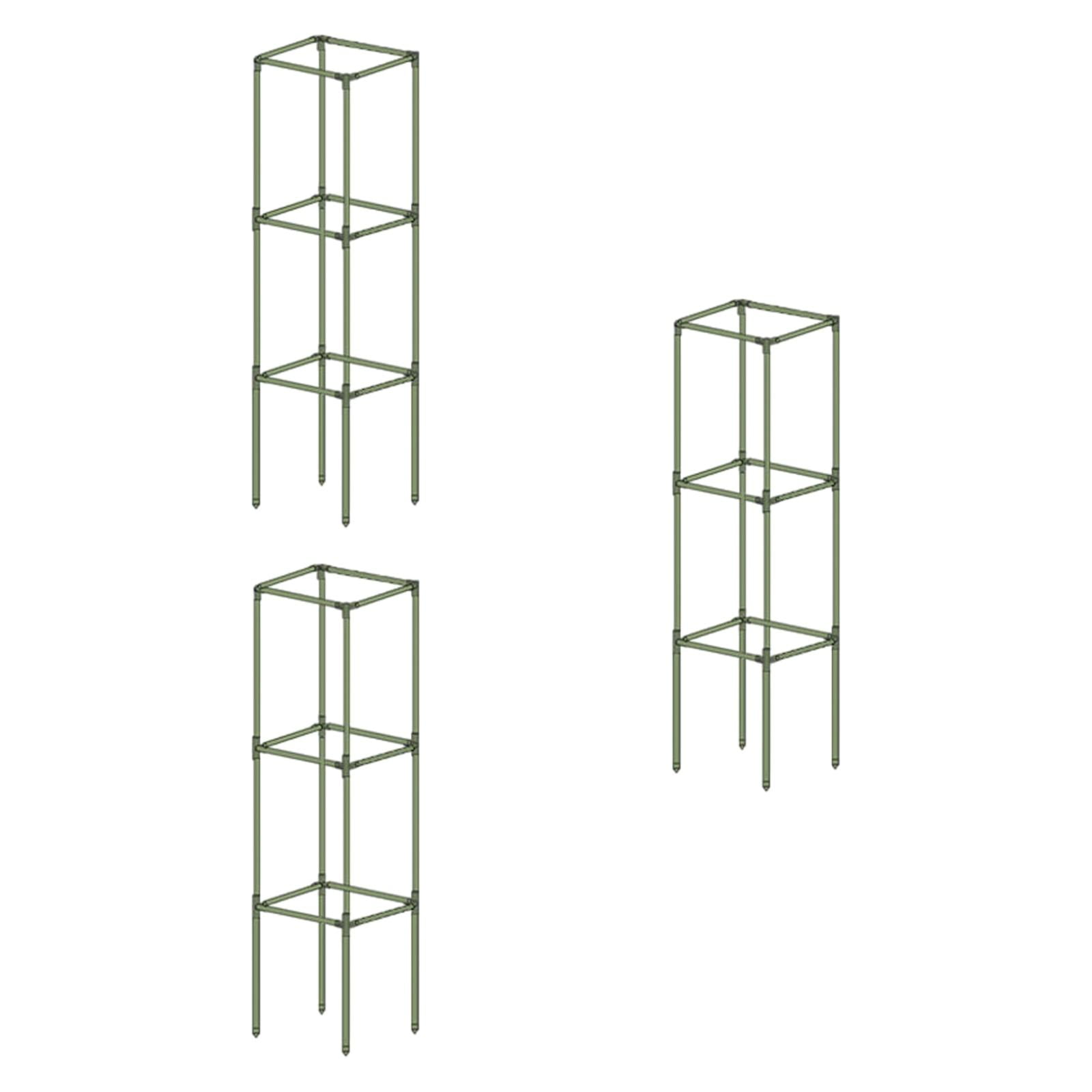 Aymzbd 3Pcs Square Tomato Cages Vegetable Stake Trellis Versatile Plant Stakes Support