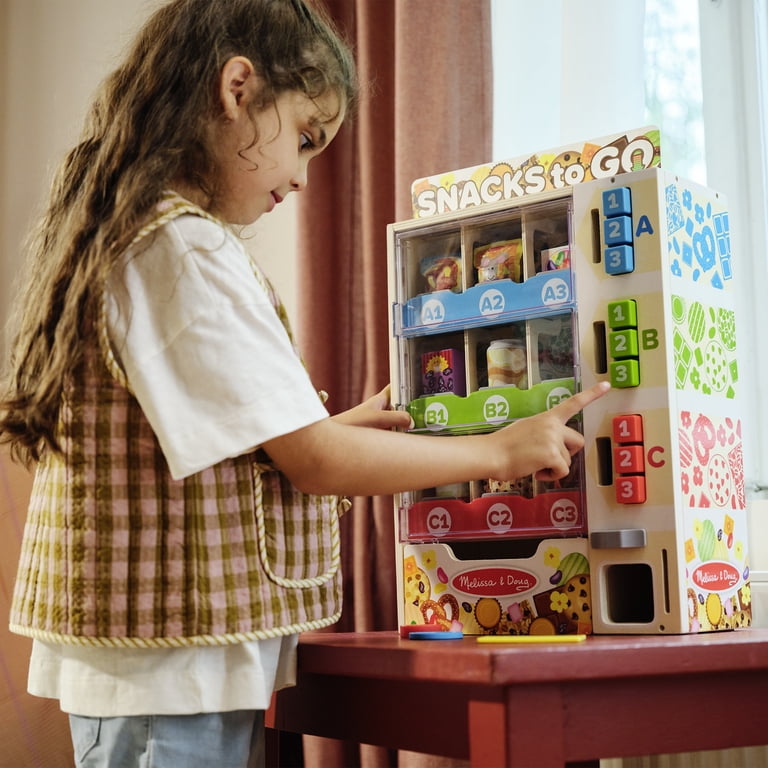 Melissa & Doug, Wooden Vending Machine Play Set, 19-piece, for