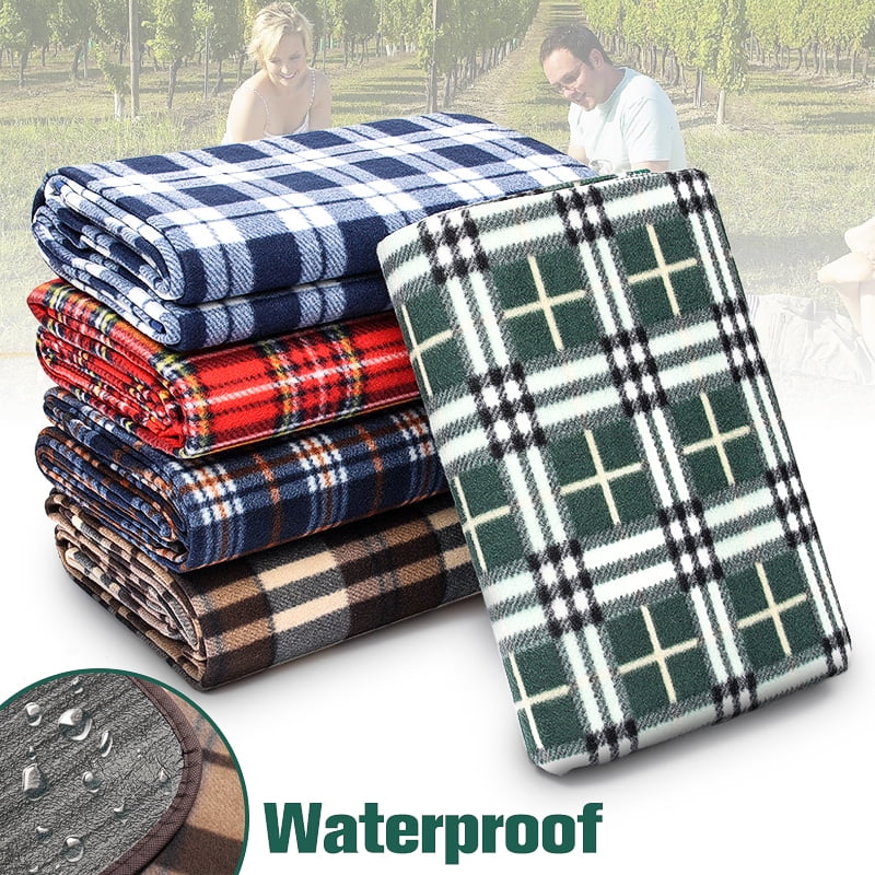 59”x51“ Waterproof Cashmere Machine Washable Picnic Blanket Mat Rug for