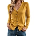 thumbnail image 2 of Vivianyo HD V Neck Cardigan Sweaters for Women, Long Sleeve Button Down Fall Sweaters for Women, Size XS-XL, 2 of 7