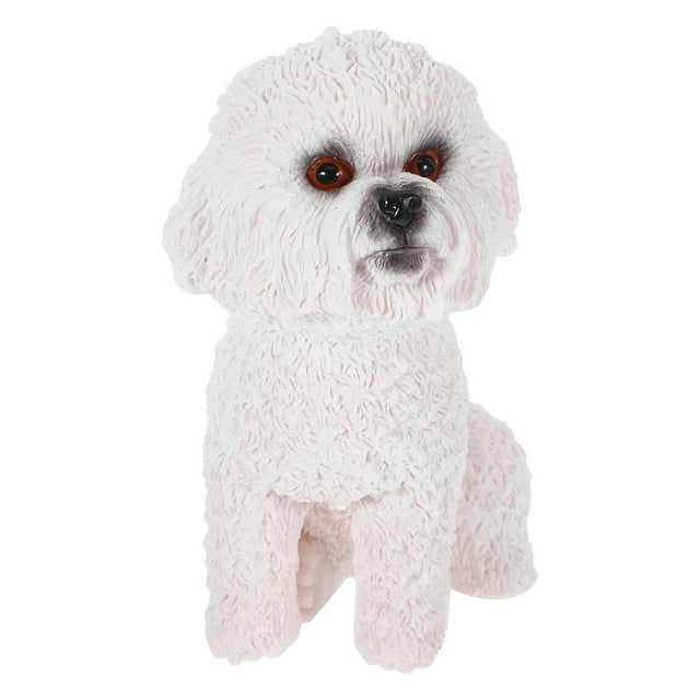 SHOWERORO Modèle de Chien Mini Figurine de Caniche PVC Blanc Usage Véhicule Lot de 1