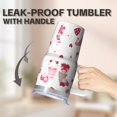 thumbnail image 5 of 20oz Valentine's Day Portable Travel Coffee Cup with Handle Straw Lid Tumbler for Women Gift, 5 of 6