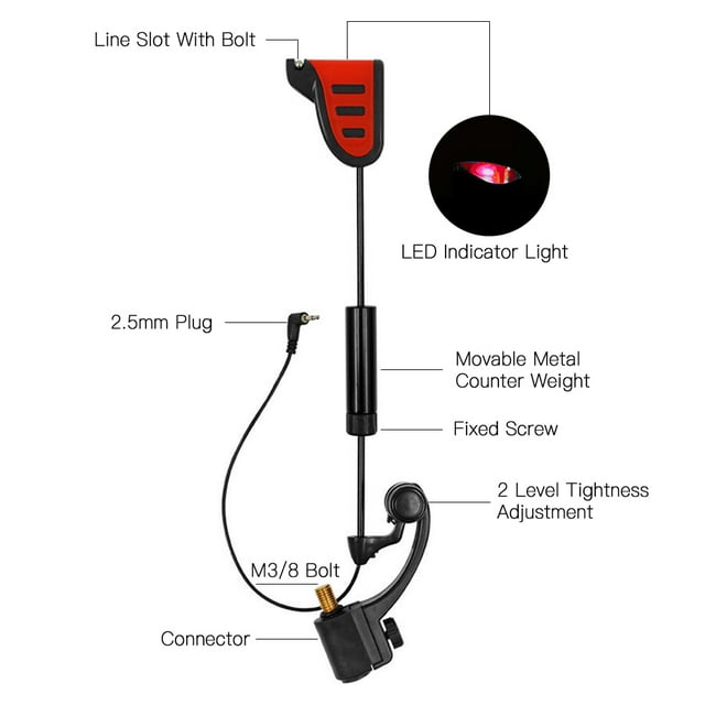 Swinger Fishing Swinger Set LED Bite Indicator Illuminated Swinger with Storage Case Fishing Tackle