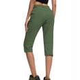 thumbnail image 7 of LEBONYARD Women Straight Leg Jeans Modern Classic,Capris Womens Pants with Pockets Loose Casual Dressy Lightweight Ladies Baggy Cargo Shorts Capris for Hiking Army Green S, 7 of 7
