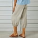 thumbnail image 3 of WILLBEST Pantalones Casuales para Mujer, Pantalones Harén Holgados de Cintura Alta Elástica con Bolsillos, Pantalones Casuales Recortados para Un Estilo y Comodidad Sin Esfuerzo. XXXL, 3 of 6