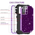 thumbnail image 6 of Casetego for Samsung Galaxy S23 Case with 2 Tempered Glass Screen Protector + 2 Camera Lens Protector,Shockproof Heavy Duty Full Body Sturdy Protective Cover,Black Purple, 6 of 7