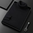 thumbnail image 1 of Suéter de cuello alto con camisa de punto para hombres jóvenes y de mediana edad, suéter cálido de color sólido, suéter multicolor, 1 of 6