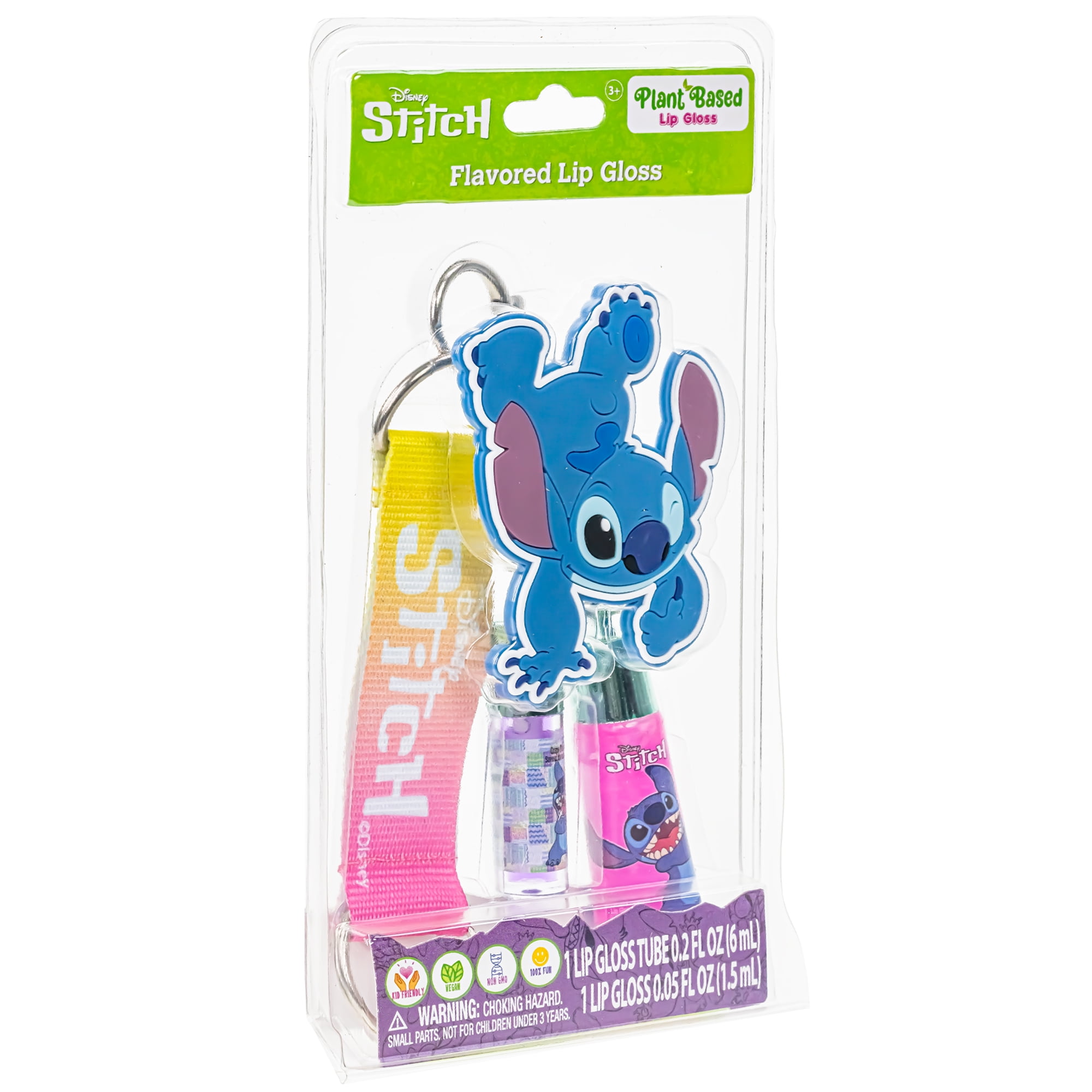 Stitch Lip Gloss Set, Strawberry and Grape Flavors, Pink and Purple