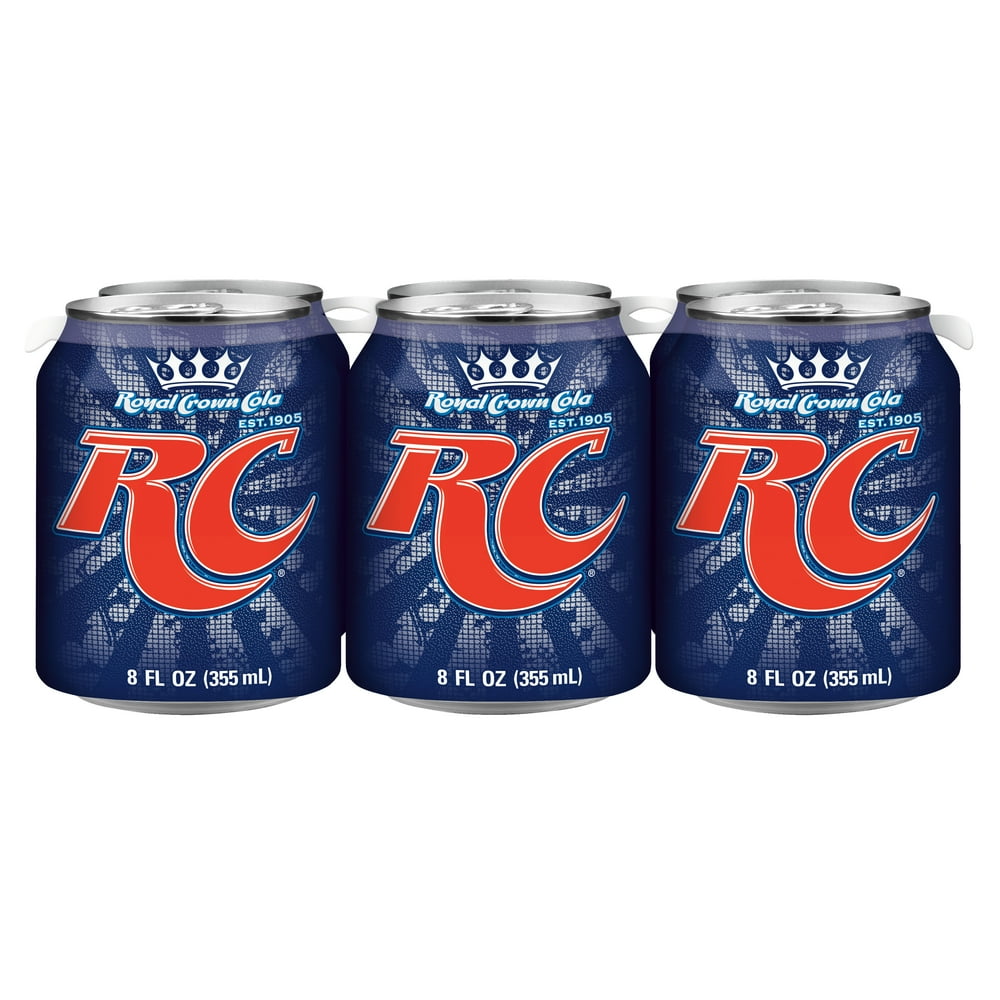 RC Cola Soda, 8 fl oz cans, 6 pack
