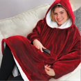 thumbnail image 4 of Blanket Ultra Soft Hoodie With Big Pocket Flannel Warm Cosy Comfy Oversized Wearable Hooded Unisex, 4 of 5