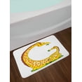 thumbnail image 2 of Giraffe Bath Mat, African Animal Family Eating Taking Care Mother Illustration, Plush Bathroom Decor Mat with Non Slip Backing, 29.5" X 17.5", White Mustard, by Ambesonne, 2 of 2
