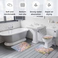 thumbnail image 6 of Pink Spring Floral Bathroom Rugs Set Summer Flower By The Lake Modern Farmhouse Non Slip Absorbent Soft Bath Mats 3 Piece Set with Bathroom Rug, U-Shaped Floor Mat, Toilet Seat Cover Small Size, 6 of 9