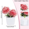 thumbnail image 3 of 1 Pc Fake Plant Small Artificial Green Plant Faux Flowers with Vase Fake Daisy Bouquet in Square White Plastic Vase Flowers for Table Decoration Farmhouse Floral Arrangement, 1.97x4.72 Inch, Pink, 3 of 9