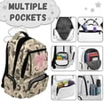 thumbnail image 3 of Pzuqiu Green Camo Pink Bow School Backpack for Girls with Lunch Box 12-14 Girls High School Bookbag Set of 4 with Lunch Tote Bag Pencil Case Water Bottle Holder Kids Schoolbags 5th Grade/6th Grade, 3 of 7