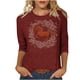 thumbnail image 3 of TaTaai Ladies 2026 New Year Graphic Print 3/4 Sleeve Blouse Round Neck Casual Top Holiday Celebration Festive Party Attire Gift, 3 of 5