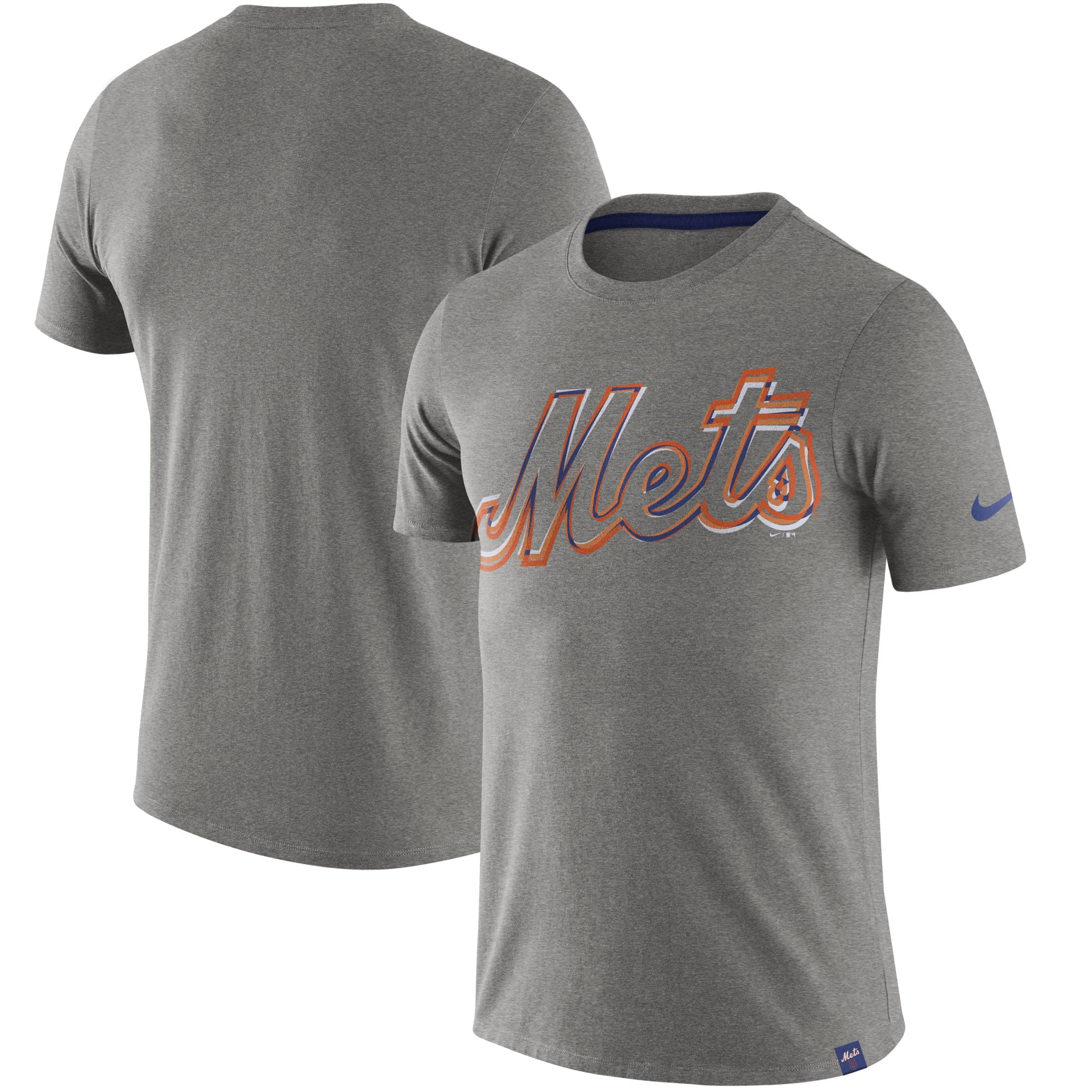 New York Mets Nike Marled Wordmark T Shirt Heathered Gray Walmart Com Walmart Com