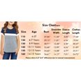 thumbnail image 3 of Sherrylily Girls Casual Short Sleeve T Shirts Kids Loose Cute Tops Color Block Tee Size 4-15, 3 of 4