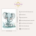 thumbnail image 3 of Eastern Print Cute Elephant Cartoon Safari Nursery Poster Wall Decor, Colorful Minimal Animal Wall Prints for Baby Room, Bedroom Home Office Classroom Must Have Decoration, UNFRAMED, 11x14, 3 of 4