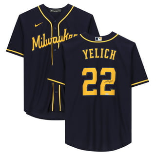 Men's Majestic Christian Yelich Navy Milwaukee Brewers Alternate Official  Cool Base Player Jersey