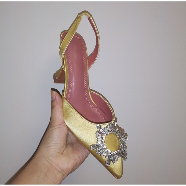 2021, zapatos de tacón de lujo para mujer, zapatos de tacón alto con tira trasera de cristal, zapatos de novia de verano, zapatos cómodos de tacón triangular para fiesta, boda Tan Jianjun unisex
