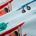 thumbnail image 5 of Erosebridal Colorful Cartoon Airplane Blackout Curtains Set of 2 (52x84 Each),Multicolor Aircraft Theme Window Curtains For Boys Kids, 5 of 7