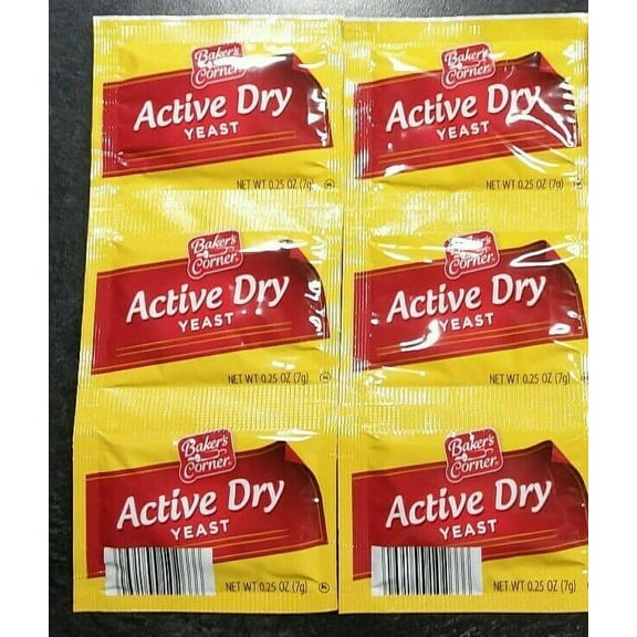 Baker’s Corner  Active Dry Yeast  2  Counts  (6 PACKETS (7g) 1/4 oz each )