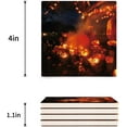 thumbnail image 3 of FMSHPON Halloween Pumpkin Set of 4 Coaster for Drinks, Absorbent Ceramic Stone Coasters Cup Mat with Cork Base for Home Kitchen Room Coffee Table Bar Decor, 3 of 4