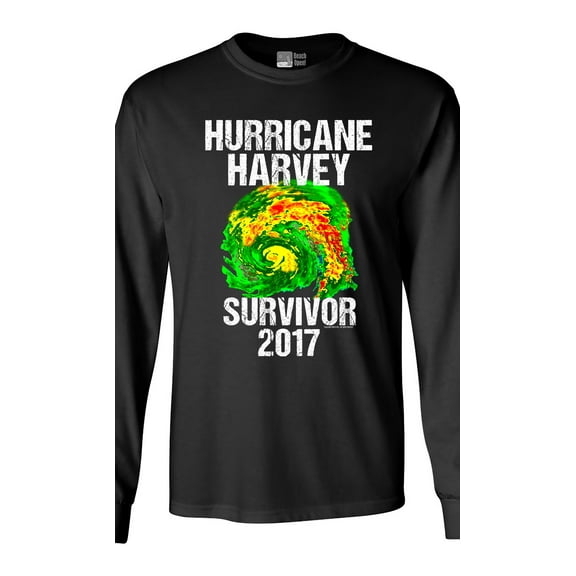 Long Sleeve Adult T-Shirt Hurricane Harvey Storm Survivor Houston Texas 2017 DT