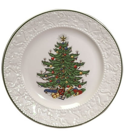 Cuthbertson Original Christmas Tree 11.25'' Dickens Embossed Round Cuthbertson Original Christmas Tree 11.25'' Dickens Embossed Round Dinner Plate - Cuthbertson Original Christmas Tree 11.25'' Dickens Embossed Round