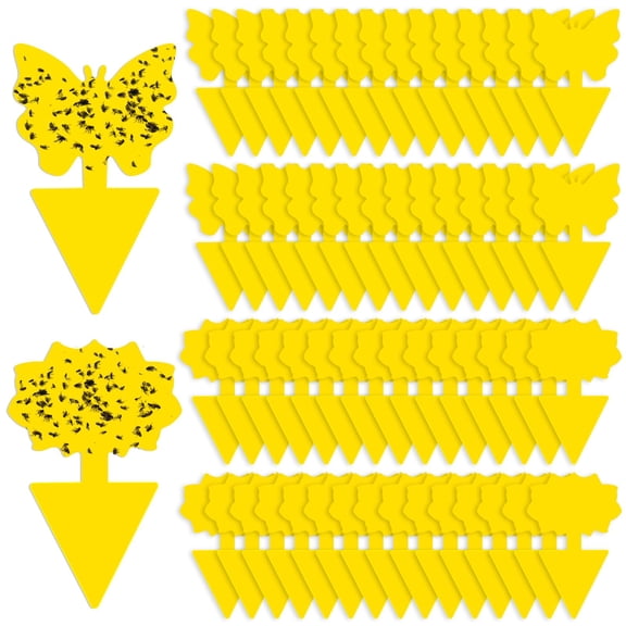 Minzimin Fruit Fly Traps, 20/40/60 Pack Sticky Traps, Fungus Gnat Traps, Plant Fly Stickers for Indoor and Outdoor Use Protect The Plant