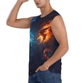 thumbnail image 2 of Disketp Red And Blue Fire Dragon C Sleeveless Tshirts for Men, Muscle Shirts for Men Dry Fit Tank Top-X-Large, 2 of 5
