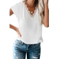thumbnail image 4 of T-shirt Blanc à Col en V pour Femmes, 4 of 4