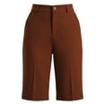thumbnail image 4 of Landzoo Women'S Shorts Solid Color Elastic Waist With Pockets Summer Casual Women Active Shorts Size 3XL Brown, 4 of 4